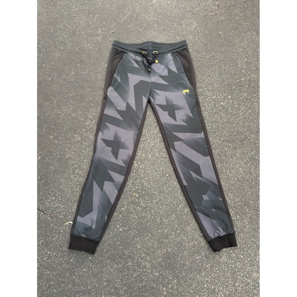 Venum Training Joggers Men's Medium Black Gray Geometric Athletic Pants - Picture 1 of 9